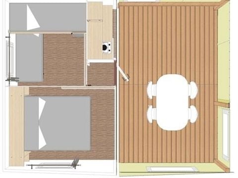 BUNGALOW TOILÉ 5 personnes - BUNGALOW TOILE sans sanitaires et sans eau