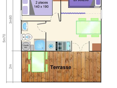 CHALET 4 personnes - LAVANDE basique