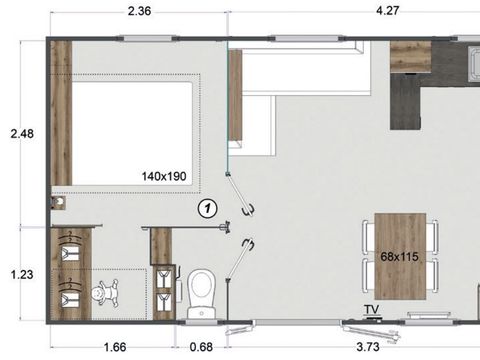Mobilhome 4 personnes - Cottage - 2 chambres - Gamme Confort