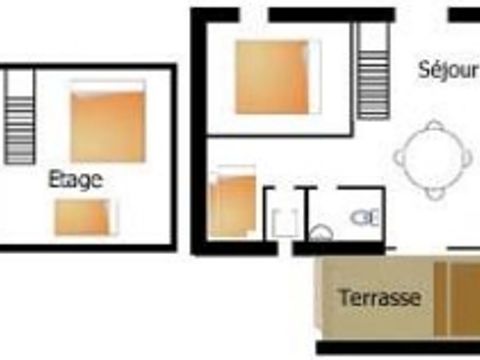 CHALET 7 personnes - Champignon : 3 chambres, TV,