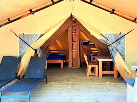 Tente en toile et en bois 5 personnes - Tente Eco Lodge | 2 Ch. | 4/5 Pers. | Sans SDB