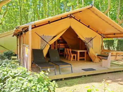 Tente en toile et en bois 5 personnes - Tente Eco Lodge | 2 Ch. | 4/5 Pers. | Sans SDB