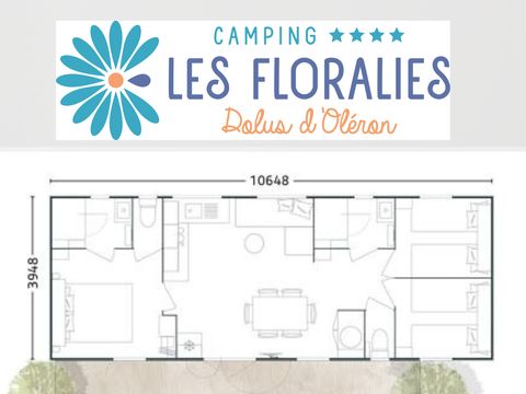 MOBILHOME 6 personnes - Prestige climatisé avec SPA, 3 Ch, 2 Salles d'eau, 2 WC (année 2025)