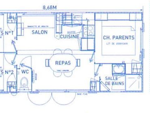 MOBILHOME 6 personnes - PRIVILEGE - 3 Chambres - TV - avec terrasse semi couverte