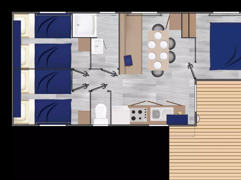 MOBILHOME 6 personnes - Mobil-home Confort 4 Pièces 6 Personnes + TV