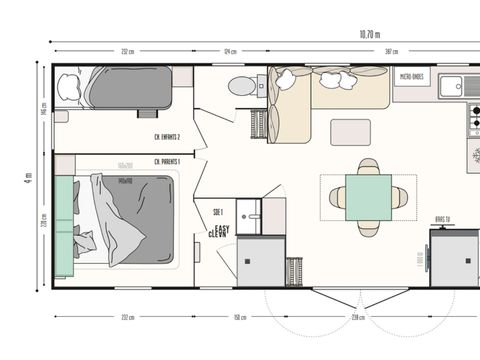 MOBILHOME 8 personnes - Privilège 4 chambres