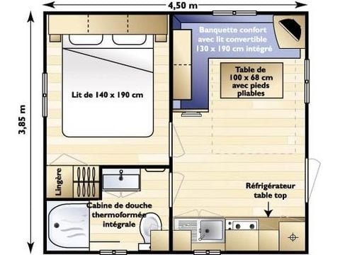 MOBILHOME 2 personnes - Anémone 16m² - arrivée samedi,