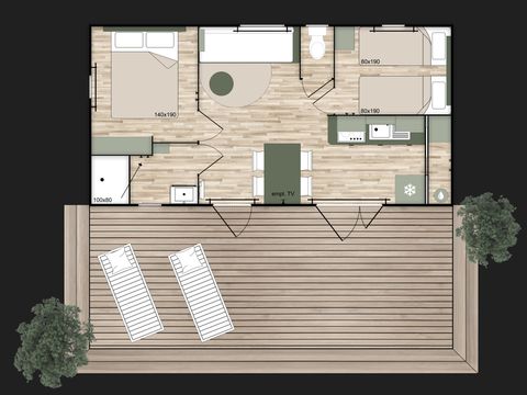 MOBILHOME 4 personnes - 2 CHAMBRES