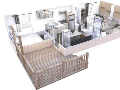 MOBILHOME 6 personnes - TRIGANO CONFORT 3 chambres 6 personnes 35m2
