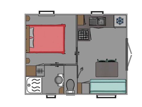 MOBILHOME 2 personnes - TRIGANO 20 m² - Terrasse - 1 chambre