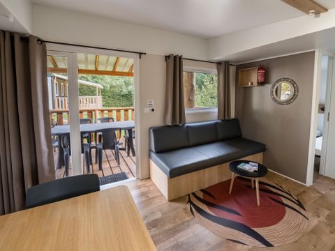 MOBILHOME 6 personnes - Green HomeFlower Premium 35m² (3ch - 6pers.) + Terrasse semi-couverte + TV + LV