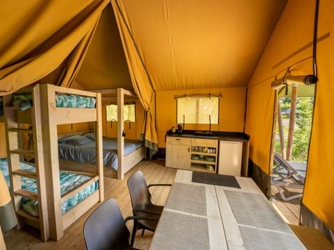 TENTE TOILE ET BOIS 5 personnes - Tente safari 37m²