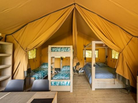 TENTE TOILE ET BOIS 5 personnes - Tente safari 37m²