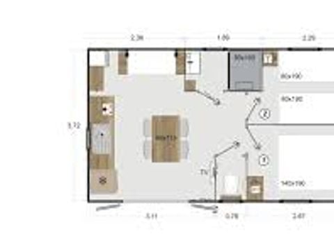 MOBILHOME 4 personnes - Confort + - 2 chambres