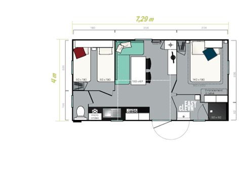 MOBILHOME 4 personnes - LAVANDE CONFORT+