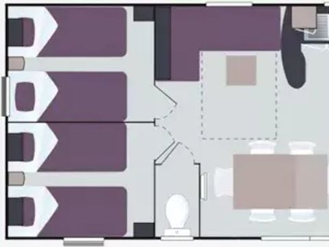 MOBILHOME 6 personnes - Mobil-Home Baltique 4 Pièces 6 Personnes + TV