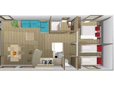 BUNGALOW TOILÉ 4 personnes - Ecolodge 2 CH - 4 PERS 32 m -TV + CLIM