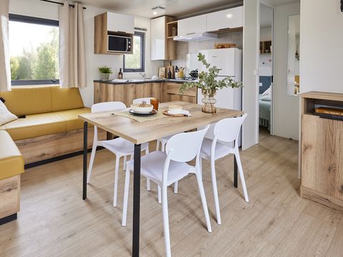 MOBILHOME 6 personnes - Premium 3 CH- 6 PERS 32 m² - TV + CLIM + LV + DRAPS (inclus à la semaine) : A/D  dimanche