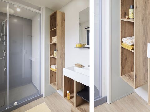 MOBILHOME 6 personnes - Premium 3 CH- 6 PERS 32 m² - TV + CLIM + LV + DRAPS (inclus à la semaine) : A/D  dimanche