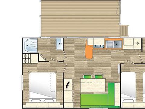 MOBILHOME 4 personnes - Cottage des Pins 2 CH - 4 PERS 28 m² - TV 