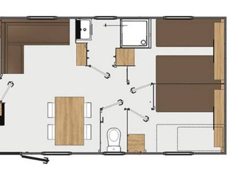 MOBILHOME 6 personnes - Premium | 3 Ch. | 6 Pers. | Terrasse surélevée | Clim. | TV
