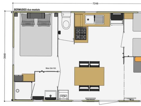 MOBILHOME 6 personnes - MH2 BERMUDES 27 m²