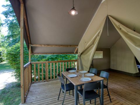 Tente en toile et en bois 5 personnes - Lodge Wood 23m² - 2 chambres