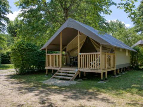 Tente en toile et en bois 5 personnes - Lodge Wood 23m² - 2 chambres
