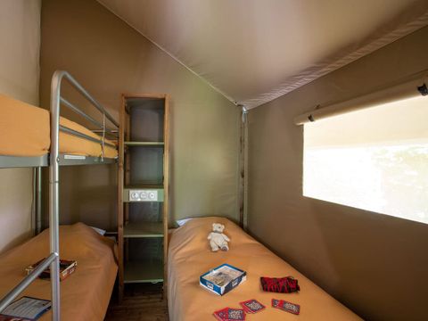 Tente en toile et en bois 5 personnes - Lodge Wood 23m² - 2 chambres