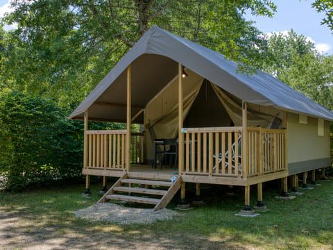 Tente en toile et en bois 5 personnes - Lodge Wood 23m² - 2 chambres