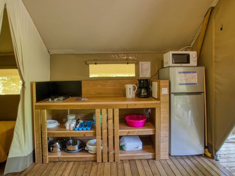 Tente en toile et en bois 5 personnes - Lodge Wood 23m² - 2 chambres