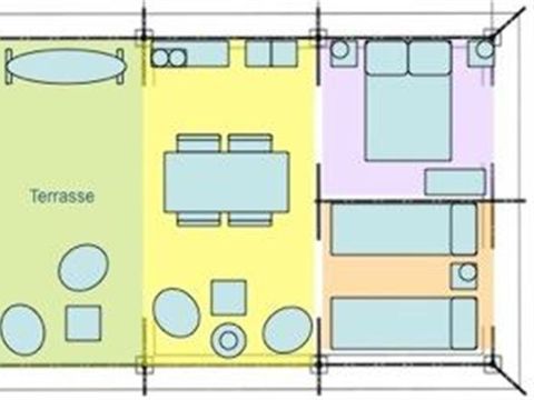 TENTE TOILE ET BOIS 5 personnes - AMERICAINE