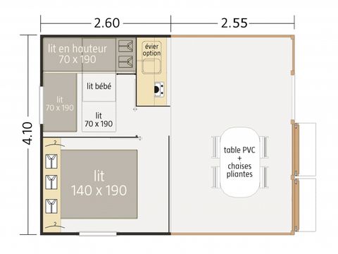 TENTE TOILE ET BOIS 5 personnes - Tithome 4/5 pers.
