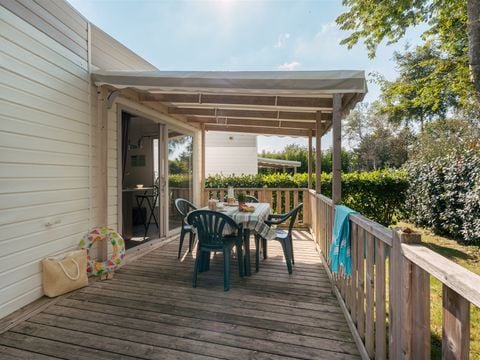 Mobilhome 2 personnes - Mobilhome Confort 20 m² (1 chambre) terrasse couverte + TV