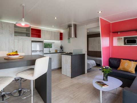 Hébergement pour groupe 12 personnes - Mobilhome Tribu 5Ch Premium - 3SDB + TV +LV 10/12 pers. 