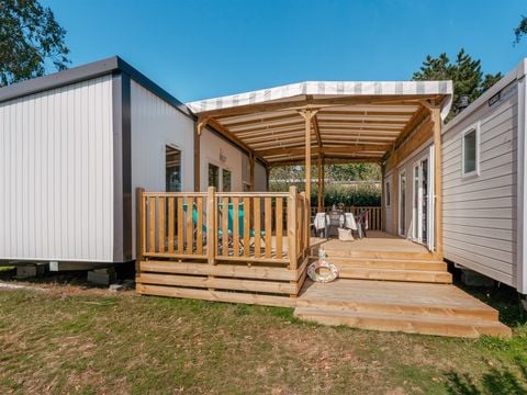 Hébergement pour groupe 12 personnes - Mobilhome Tribu 5Ch Premium - 3SDB + TV +LV 10/12 pers. 