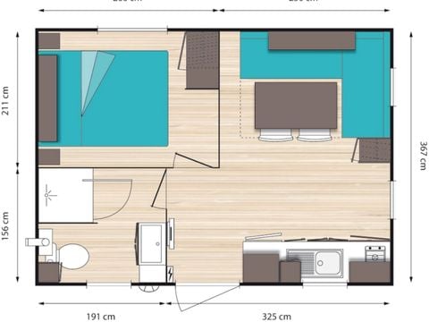 MOBILHOME 4 personnes - LAVANDE