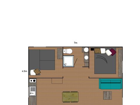Lodge 5 personnes - Cotton - Gamme Cosy - Avec ventilateur plafonnier