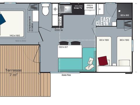 Mobilhome 4 personnes - Home Plaisir - 2 chambres - Gamme Primo