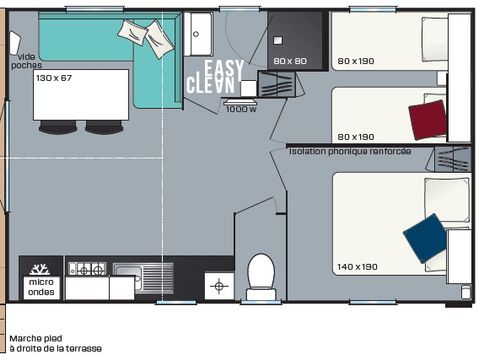 Mobilhome 4 personnes - Home Amour Blanc - 2 chambres - Gamme Classic