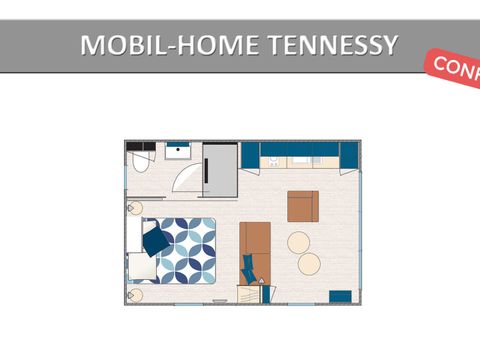 MOBILHOME 2 personnes - TENNESSY VUE MER CONFORT