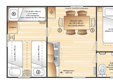 MOBILHOME 6 personnes - ESSENTIEL - 25m²