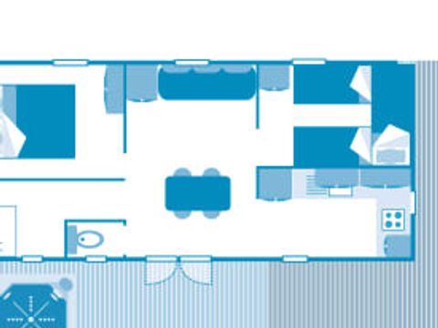 MOBILHOME 5 personnes - Cottage 5p 2ch Jacuzzi Premium