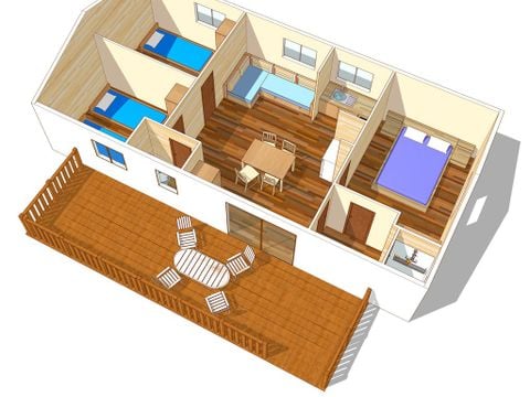 MOBILHOME 6 personnes - Classic | 3 Ch. | 6 Pers. | Terrasse surélevée