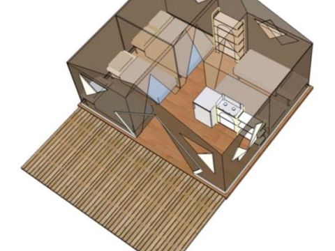 BUNGALOW TOILÉ 6 personnes - Canada 3 chambres - sans sanitaire