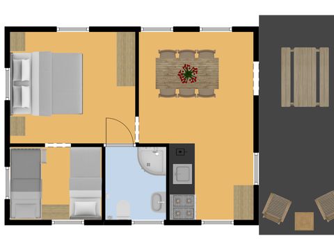 TENTE TOILE ET BOIS 5 personnes - Safari Laurier