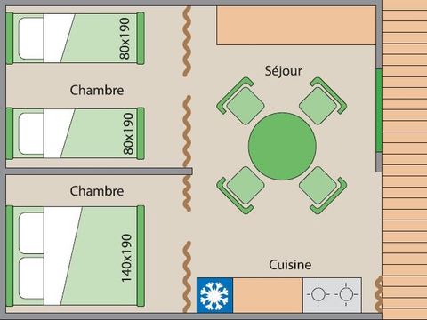 Tente en toile et en bois 4 personnes - Lodge Amazone (sans sanitaire)