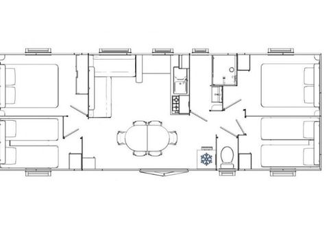 Mobilhome 8 personnes - Confort - 4 chambres - 40m²