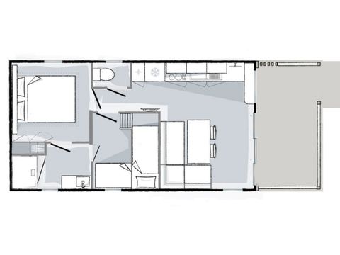 Mobilhome 4 personnes - Mahana - 2 chambres - 28m²
