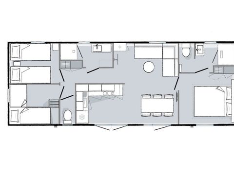 Mobilhome 6 personnes - Mahana - 3 chambres - 2 salles de bain 40m²